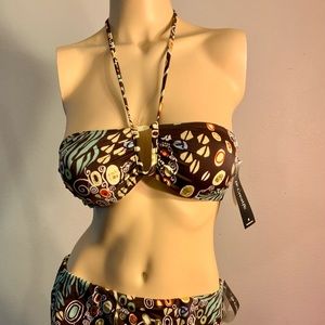 Be Creative Women’s swimsuit bandeau bra triable print NWT SIZE 8 **TOP ONLY**